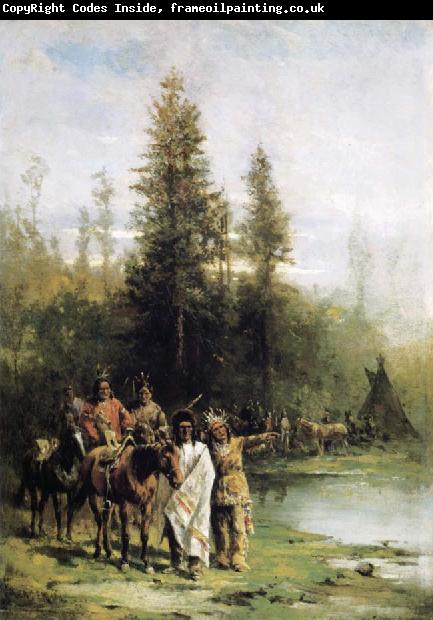 Paul Frenzeny Indians by a Riverbank